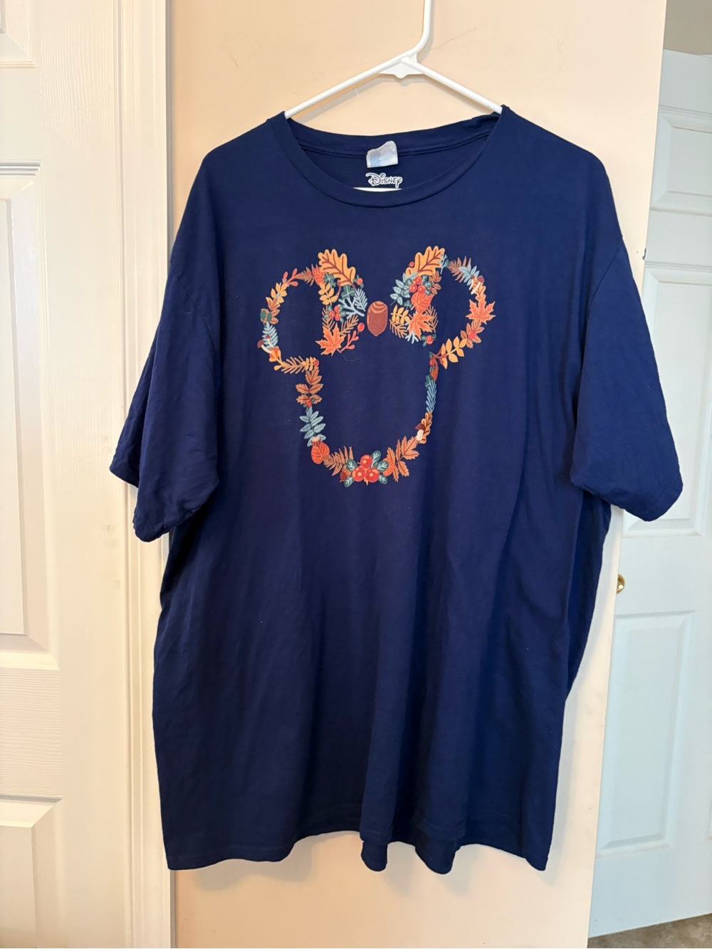 Disney Navy Blue Tee with Fall Mickey Silhouette